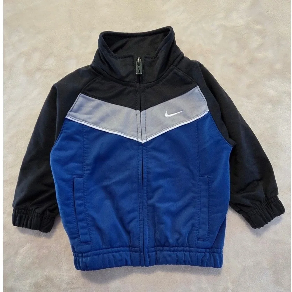 Nike Toddler 12M Blue Black Colorblock Zip‎ Jacket